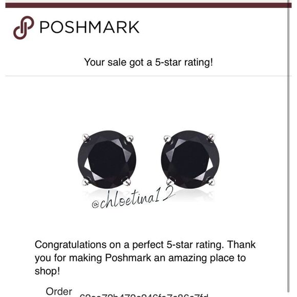 Black Spinel stud sterling silver earrings 1CT Each 6mm - Picture 9 of 10